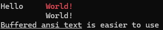 console output
