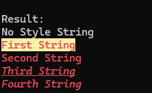 console output