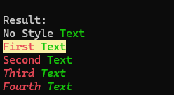 console output